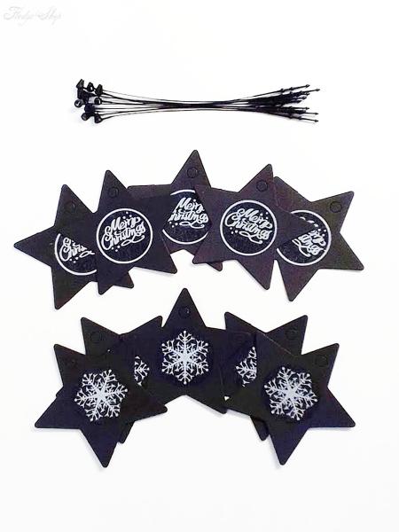 10 Geschenkanhänger Stern Set